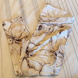 Calia Marble-Print athletic Leggings - Neutral Tones